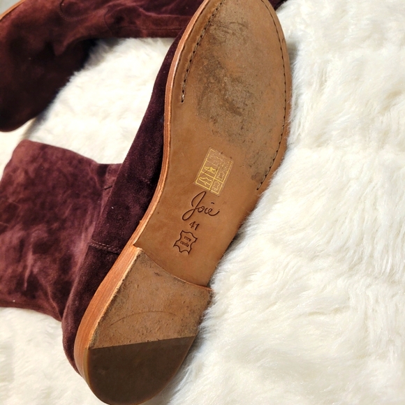 Joie | Ogden Mahogany Suede Leather Mid Calf Slouchy Boots | Size 41 | US 10 - Picture 4 of 10